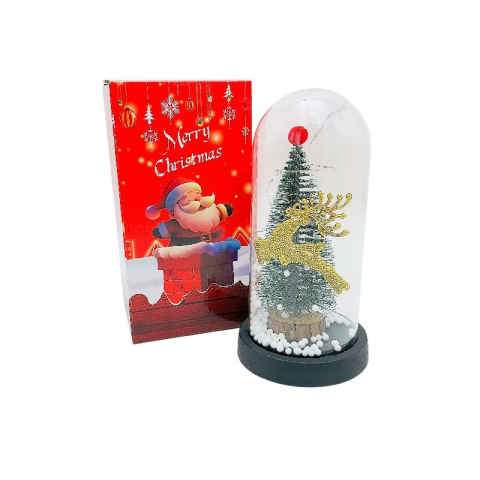 Articole pentru Craciun - Cupola decorativa de Craciun cu lumini led, 22x11x11cm