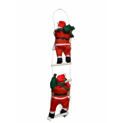 Doi Moși pe scară decorativă 85 cm – decor atârnabil de Crăciun [1]