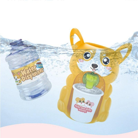 Dozator apa copii Catel Corgi, 22.5cm, mini dispenser 250ml, cu pahar inclus, jucarie educativa 3+ ani [3]