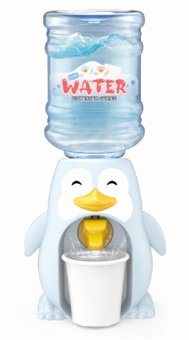 Dozator apa copii Pinguin verde menta, mini dispenser 22.9cm, 250ml, cu pahar inclus, jucarie interactiva 3+ [2]