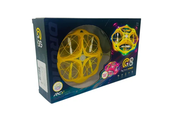Jucarii, Copii & Bebe - Drona G18 cu lumini, telecomanda Bratara+ clasica, incarcare USB, 30×19×7cm, +14ani,  