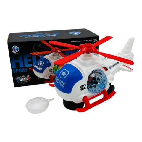 Elicopter de Politie Electronic cu Lumini si Sunete - Actiune si Distractie, 19.5×10×10cm  [1]
