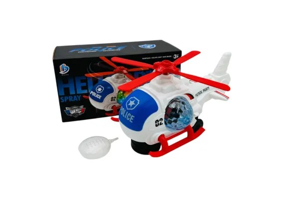 Jucarii, Copii & Bebe - Elicopter de Politie Electronic cu Lumini si Sunete - Actiune si Distractie, 19.5×10×10cm 