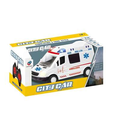 Eroul Salvator pe Roti, Ambulanta cu telecomanda, efecte luminoase si sonore, 24x13x11.5 cm  [1]