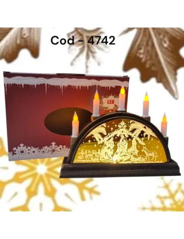 Articole pentru Craciun - Felinar decorativ Craciun cu LED lumina calda 13x15 cm