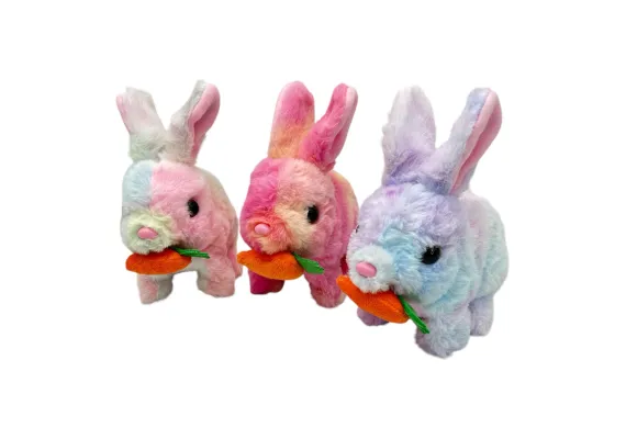 Jucarii interactive - Iepuras Interactiv din Plus, cu Sunete si Lumini Multicolor – Jucarii Moale si Adorabile, 