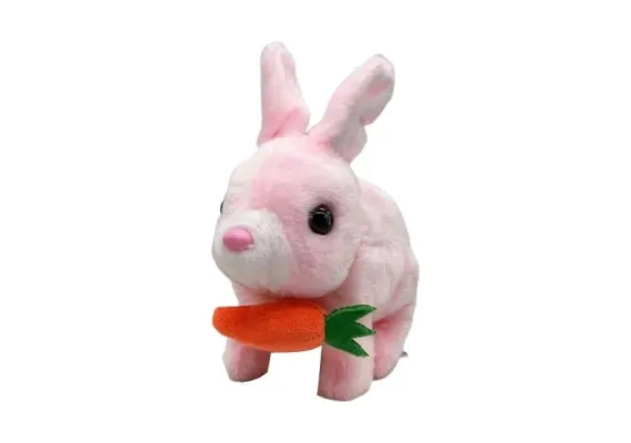 Jucarii interactive - Iepuras Interactiv din Plus, cu Sunete si Lumini Multicolor – Jucarii Moale si Adorabile pentru Copii, 