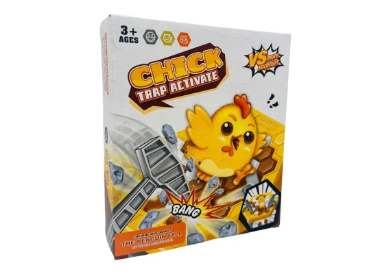 Jucarii, Copii & Bebe - Joc amuzant  Chick Trap Activate, cu blocuri hexagonale si ciocan, 23×20×5cm, +3ani,  