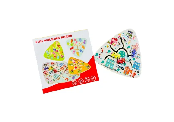 Bebelusi - Joc educativ din lemn, urmeaza traseul, diverse modele, multicolor, 23×23cm, 