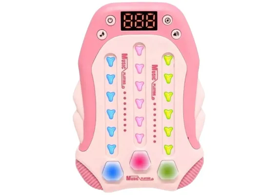 Jucarii, Copii & Bebe - Joc interactiv Rhythm cu lumini si sunete, jucarie educativa cu butoane tactile si afisaj digital, pentru copii 3+, antrenament reflexe si memorie, 