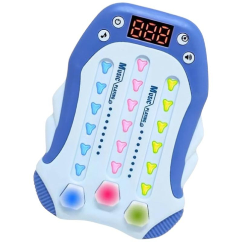 Joc interactiv Rhythm cu lumini si sunete, jucarie educativa cu butoane tactile si afisaj digital, pentru copii 3+, antrenament reflexe si memorie,  [5]