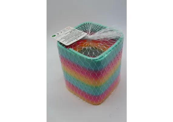 Bebelusi - Jucarie antistres arc multicolor, patrat, 12×6cm, 