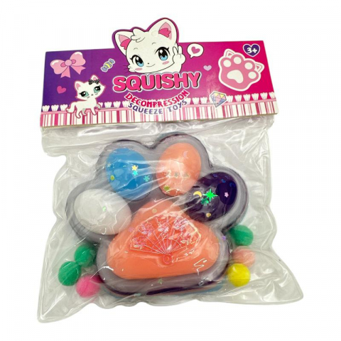 Jucarie Antistres BaoBao, Squishy Cat Paw, cu Revenire Lenta, 12.5x10.5 cm, 220g, Multicolor [1]