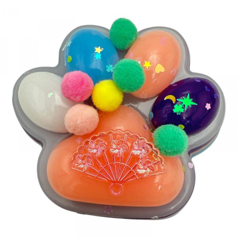 Jucarie Antistres BaoBao, Squishy Cat Paw, cu Revenire Lenta, 12.5x10.5 cm, 220g, Multicolor [2]