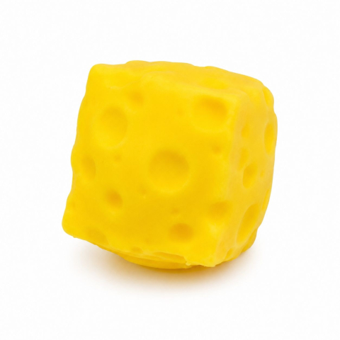 Jucărie Antistres Brânză din Silicon 5x5x5cm - Cheese Vent Toy, Squishy Moale, Elastic și Relaxant pentru Copii [1]