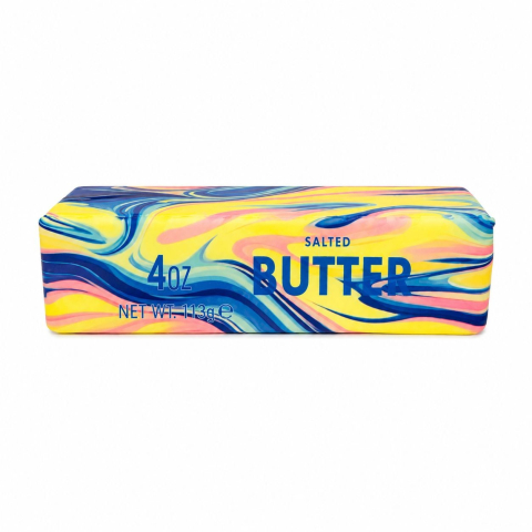 Jucarie antistres Butter Squishy 13cm, model pachet de unt marble effect, slow rising [1]