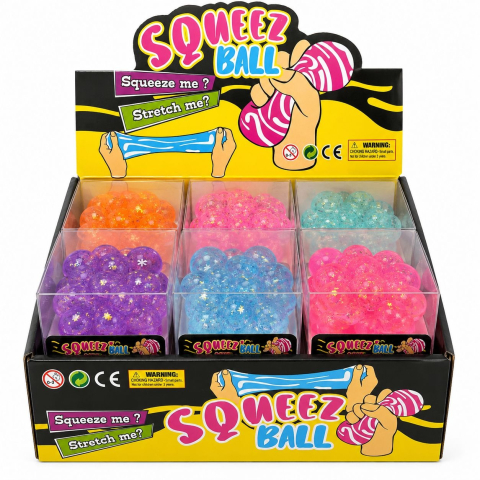 Jucarii antistres si senzoriale - Jucărie Antistres Cub Squishy Bubble cu Sclipici, 4x4x4 cm, Moale și Elastică, Culori Asortate