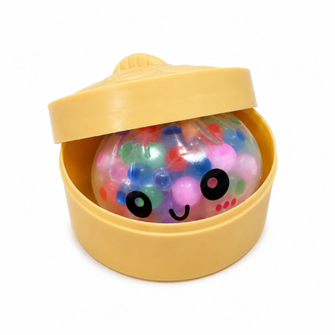 Jucărie Antistres Mini Squishy Dumpling cu Bile Gel si Lumini 5cm - Squishy Moale în Formă de Gălușcă, [1]