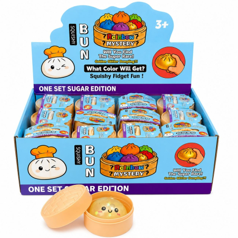 Jucarii antistres si senzoriale - Jucărie Antistres Mini Squishy Dumpling Mystery Cu Sclipici 5,5cm - Gălușcă Squishy Surpriză, Super Moale