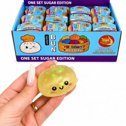 Jucărie Antistres Mini Squishy Dumpling Mystery Cu Sclipici 5,5cm - Gălușcă Squishy Surpriză, Super Moale [2]