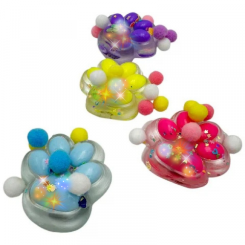 Jucarii Antistres Squishy - Jucarie antistres Pinch Family cu LED, squishy multicolor 5x6 cm 100g din TPR moale, BaoBao