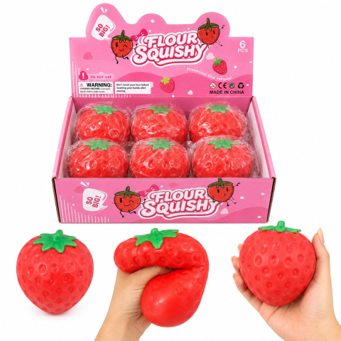 Jucarii antistres si senzoriale - Jucărie Antistres Squishy Căpșună Gigant, Super Moale și Elastică, Model Squeeze Strawberry