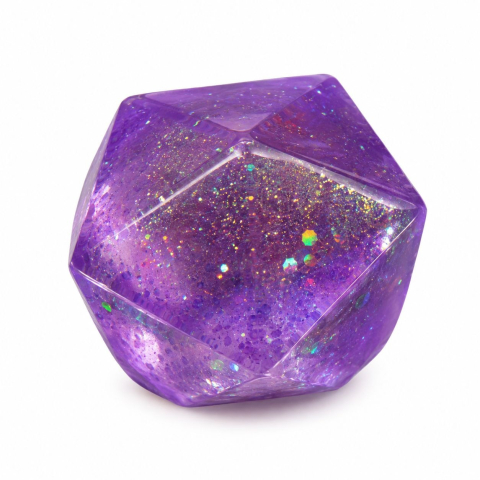 Jucarii antistres si senzoriale - Jucărie Antistres Squishy Diamant cu Sclipici 6cm - Fidget Moale și Elastic, Model Cristal Colorat