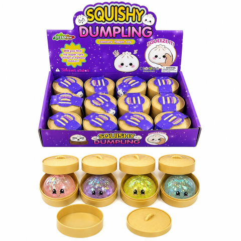 Jucarii antistres si senzoriale - Jucarie antistres Squishy Dumpling 5,5 cm slow rising, culori aleatorii pentru copii