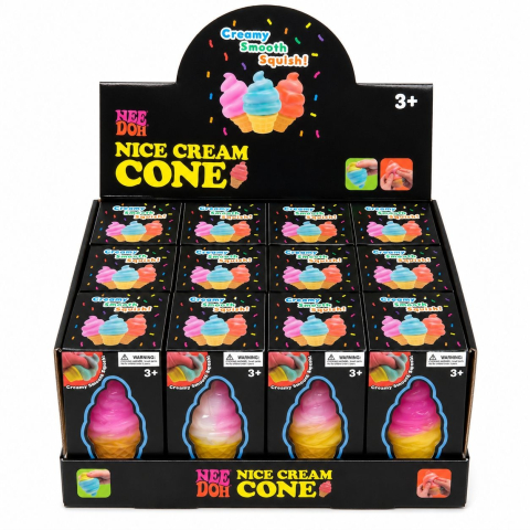 Jucarii antistres si senzoriale - Jucarie antistres Squishy Ice Cream Cone 8cm, model inghetata colorata, culoare aleatorie