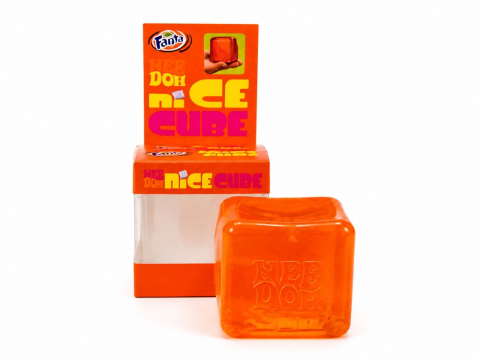 Jucarii antistres si senzoriale - Jucarie antistres Squishy Ice Cube, model cub de gheata portocaliu