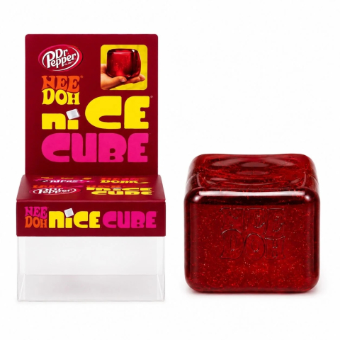 Jucarii antistres si senzoriale - Jucarie antistres Squishy Ice Cube Rosu, model cub de gheata