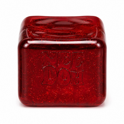 Jucarie antistres Squishy Ice Cube Rosu, model cub de gheata [1]