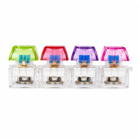 Jucarii antistres si senzoriale - Jucărie Antistres Tastă Mecanică cu LED, 7cm - Fidget Clicker Luminos Multicolor, Buton Tastatură pentru Relaxare