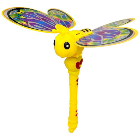 Jucarie zburatoare cu aripi tip fluture si design de albina – lansator interactiv manual pentru copii, 30 cm, culori vibrante,  [1]