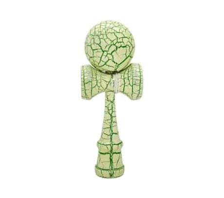 Kendama - Kendama din lemn 18 cm, cracked– model clasic cu design crapat, VERDE