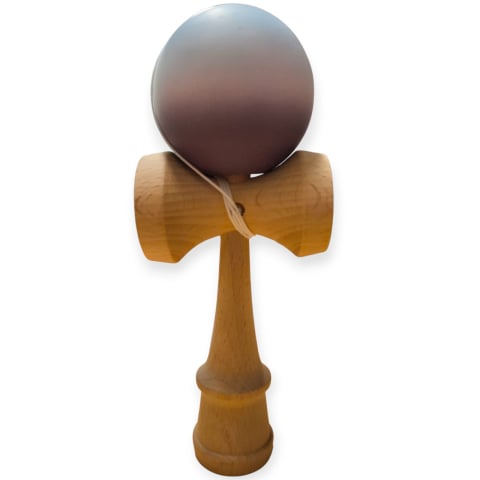 Kendama - Kendama din lemn, 18cm, model gravat, bila multicolor, vopsea cauciucata mată, en-gros