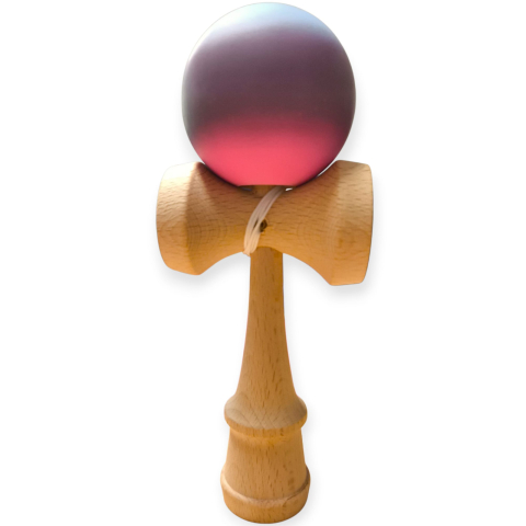 Kendama - Kendama din lemn, 18cm, model gravat, bila multicolor, vopsea cauciucata mată, en-gros