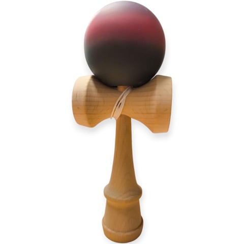 Kendama - Kendama din lemn, 18cm, model gravat, bila multicolor, vopsea cauciucata mată, en-gros