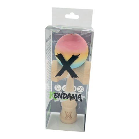 Kendama X din lemn natural, bila soft touch, culori combinate, ambalaj individual, en-gros [3]