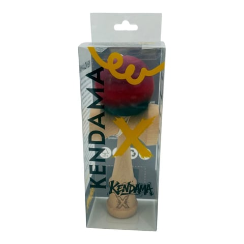 Kendama - Kendama X din lemn natural, bila soft touch, culori combinate, ambalaj individual, en-gros