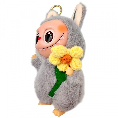 Labubu Plus 18cm cu Floare – Jucarie de Plus Pufos, Culori Pastel, Figurina Dragalasa de Colectie, Editie Limitata [1]