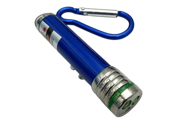Baieti - Lanterna breloc cu 2 LED-uri si laser pointer – gadget multifunctional compact si practic, 
