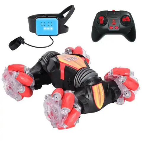 Jucarii cu radio control - Mașina cu radiocomanda Twisting Sunt Car, 2 telecomenzi incluse, acumulator inclus, 36×30×9cm, +3ani.