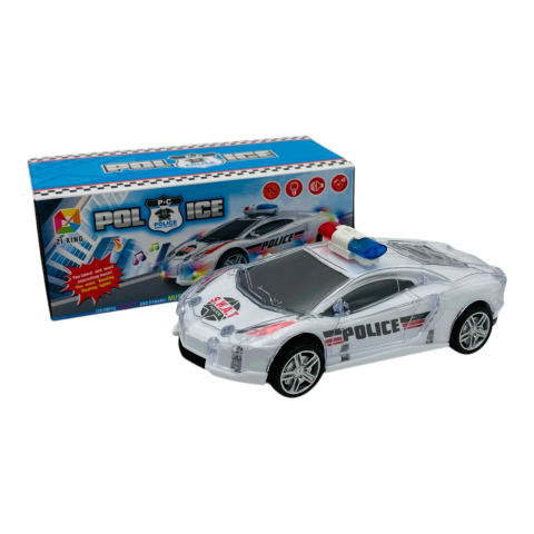 Masina de Politie cu Lumini si Muzica, 14x5x3.5 cm - Distractie pentru Copii  [1]