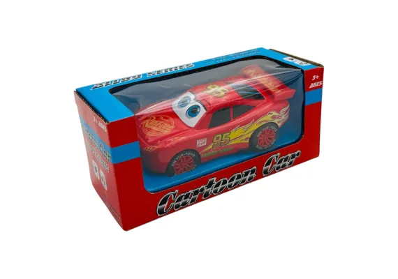 Jucarii, Copii & Bebe - Masinuta Cartoon Car din Metal - 12 cm, Design Atractiv, Model Rosu 