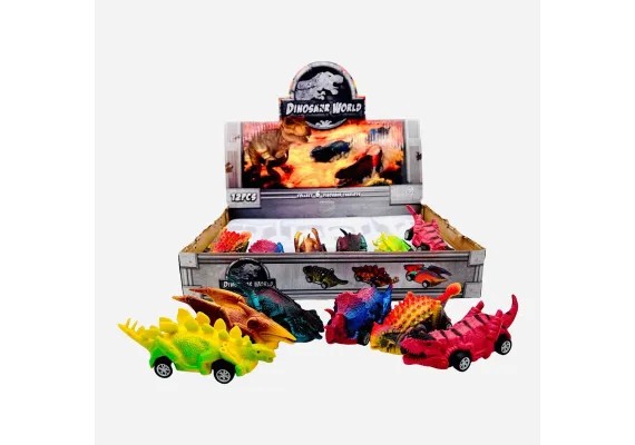 Masinute si vehicule - Masinuta dinozaur, modele diferite, 10cm, multicolor, +3ani, . 