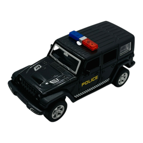 Mașinuță Metalică de Poliție 4×4 cu Uși Deschise, 15×7.5×6.5 cm – Design Robust și Realist  [1]