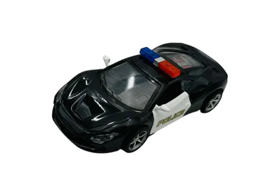 Masinute si vehicule - Mașinuță Metalică de Poliție cu Uși Deschise, 15×7.5×6.5 cm – 2 Modele Disponibile 