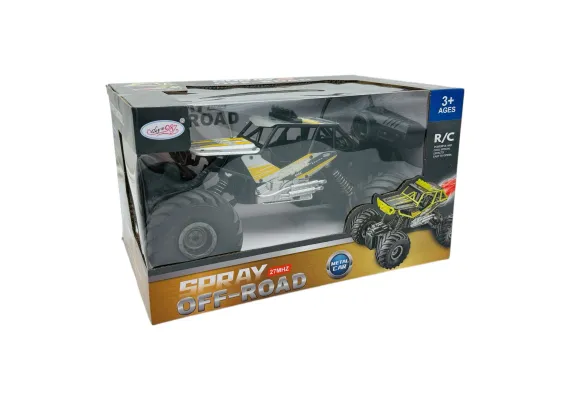 Jucarii, Copii & Bebe - Masinuta RC Off-Road Spray cu Telecomanda, Efect Fum, 27 MHz, Design Monster Truck, 30×20×18cm 