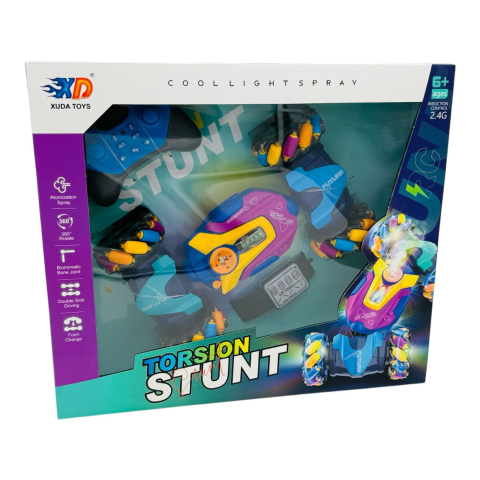 Masinuta RC Torsion Stunt cu Telecomanda, Roti 360°, Lumini LED, 2.4G, 29.5 cm  [1]